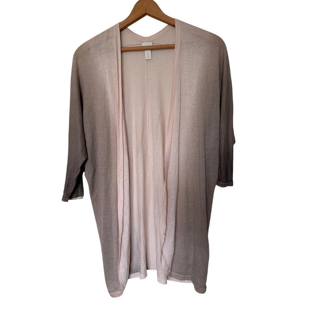 Chicos Cardigan Sweater Ombre Beige Pink Kimono Sleeve Women Size 2